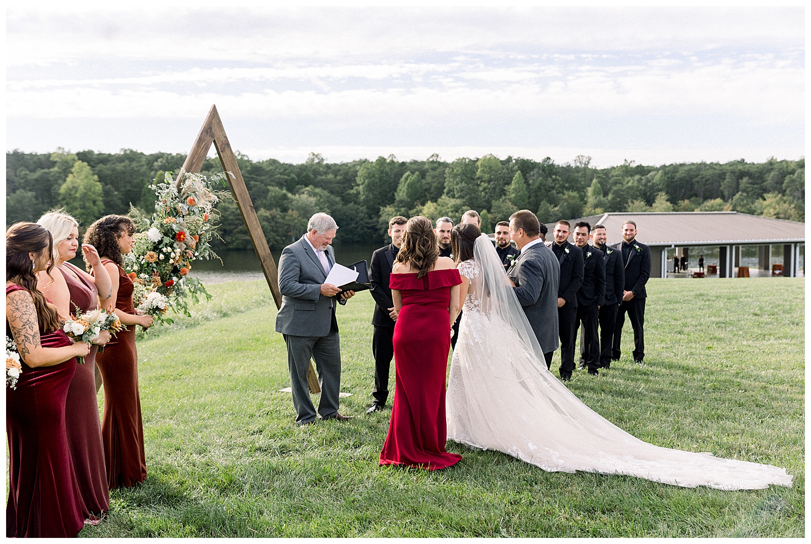 Rust and Terracotta wedding colors Waters Edge Mount Ida Farm Wedding by Michael and Jasmine Photography